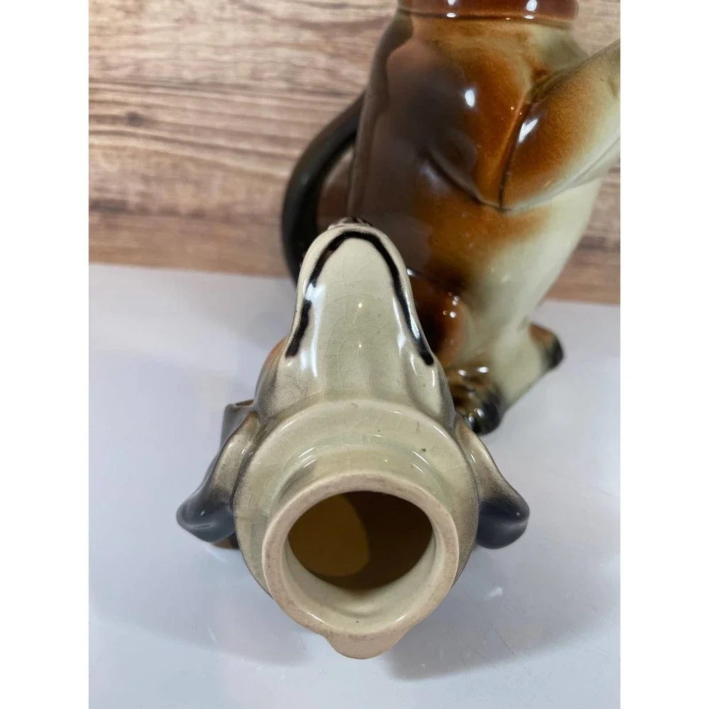 Vintage Erphila Majolica Dachshund Weiner‎ Dog Teapot Germany 6703 B Full Mark